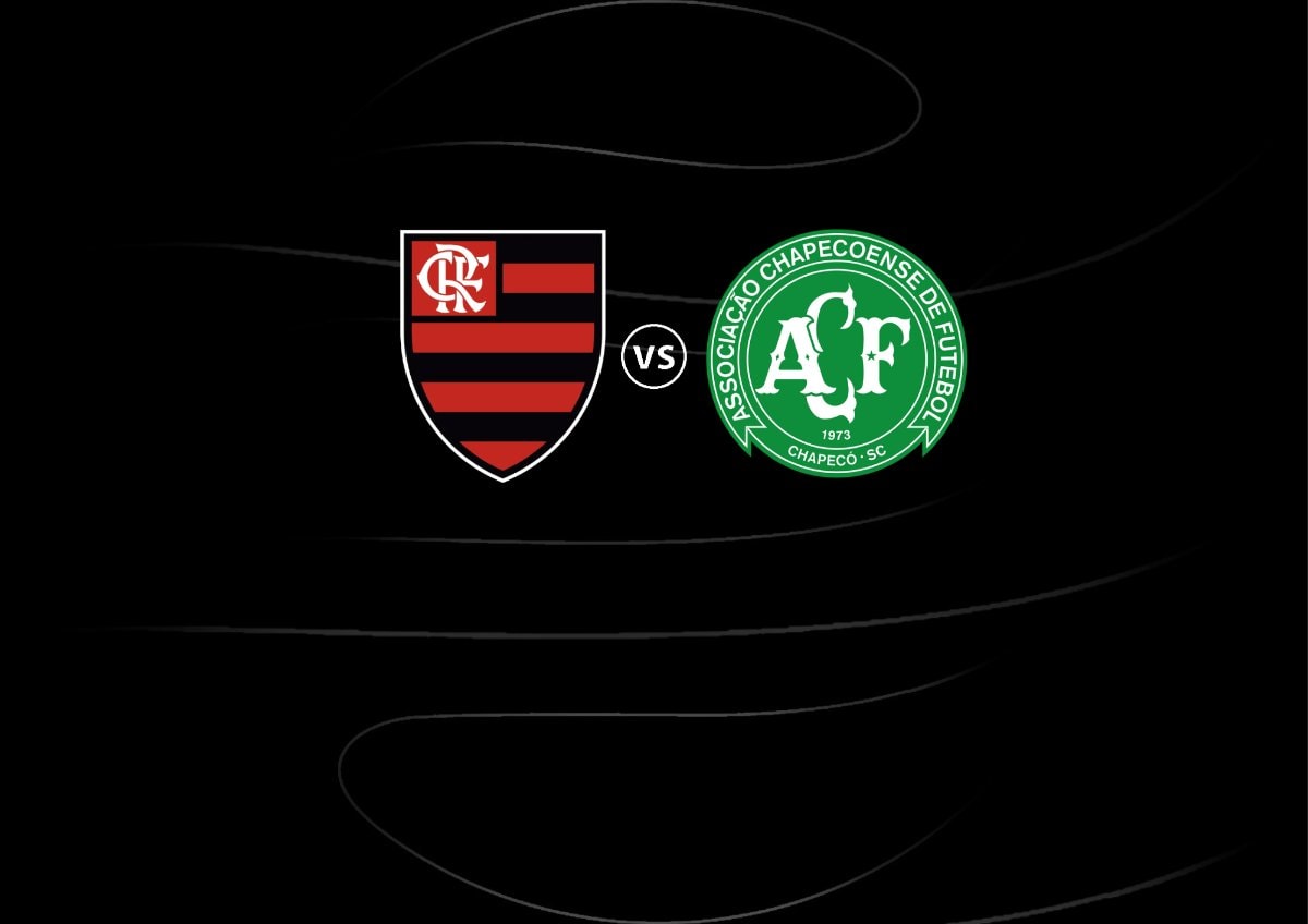Escudos do Flamengo e da Chapecoense lado a lado para o jogo no Maracanã pelo Brasileirão