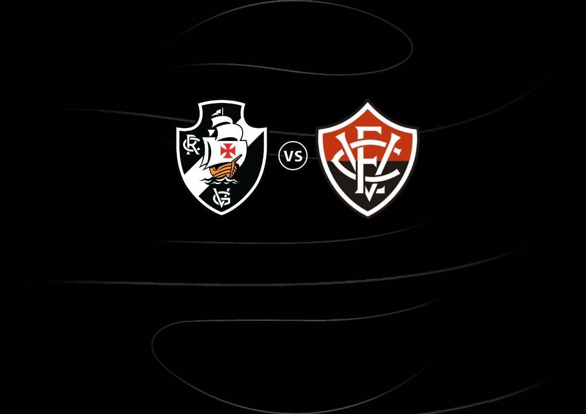 Escudos do Vasco da Gama e do Vitória lado a lado para o jogo em São Januário pelo Brasileirão